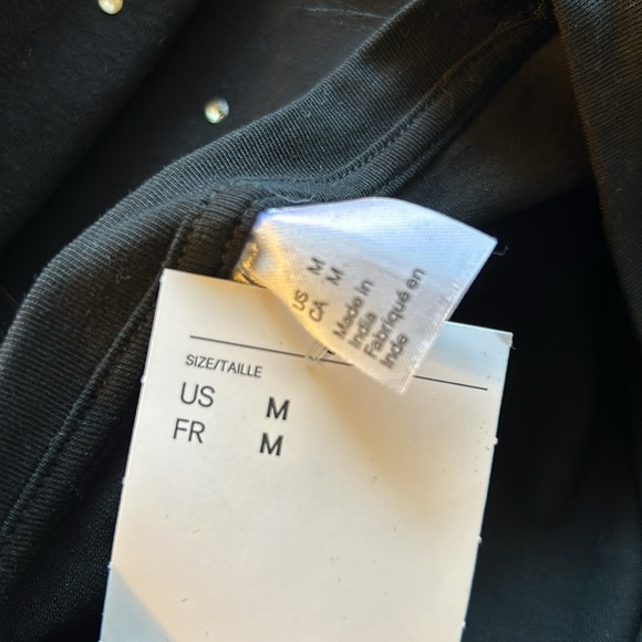 Custom Made Rhinestone Embellished Black Crewneck Sparkling Long Sleeve - Picture 8 of 10